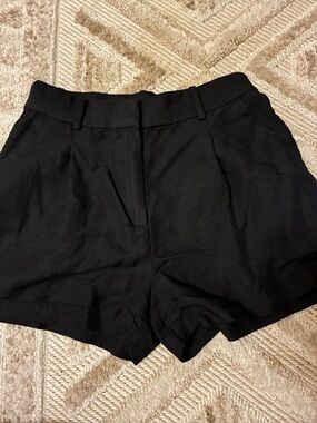 H&M Black Linen Blend Women's Shorts
